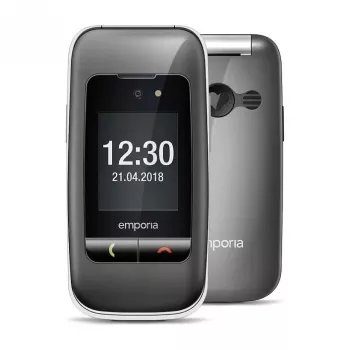 Emporia ONE V200i salokāmais tālrunis, 2,31 collu displejs, divas SIM, SOS poga, pelēks/sudraba