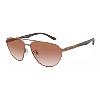 EMPORIO ARMANI EA2125-300413 Vīriešu taisnstūra saulesbrilles - Matēts melns rāmis, pelēka gradienta lēca