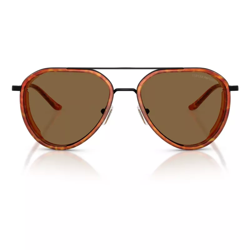 EMPORIO ARMANI EA2163-3001OR Vīriešu saulesbrilles - Spīdīgs melns rāmis, tumši pelēkas lēcas, 56 mm