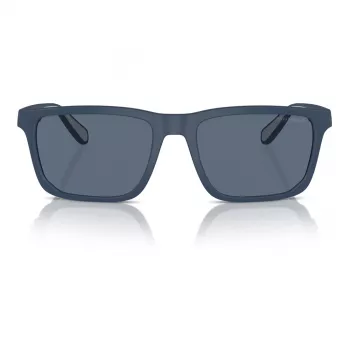 EMPORIO ARMANI EA4219-576380 Vīriešu taisnstūra saulesbrilles - Matēts melns rāmis, pelēkas lēcas, 57 mm
