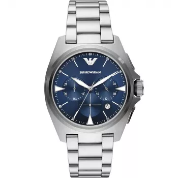 Emporio Armani Luigi Vīriešu kvarca pulkstenis AR11411 41mm melns ciparnīca ādas siksniņa