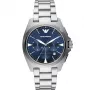 Emporio Armani Luigi Vīriešu kvarca pulkstenis AR11411 41mm melns ciparnīca ādas siksniņa