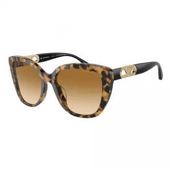 EMPORIO ARMANI Sieviešu kaķacs formas saulesbrilles EA4214U60593B Caurspīdīgs brūns rāmis Brūnas gradienta lēcas 54/18/140 mm