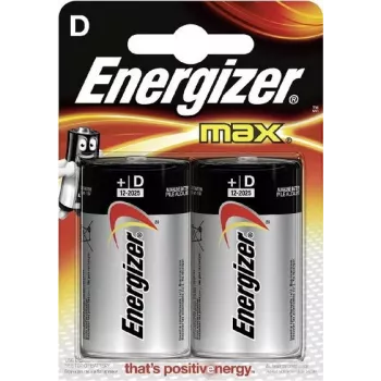 Energizer MAX sārma D baterijas, 2 gab. blisterī (LR20) E300129200
