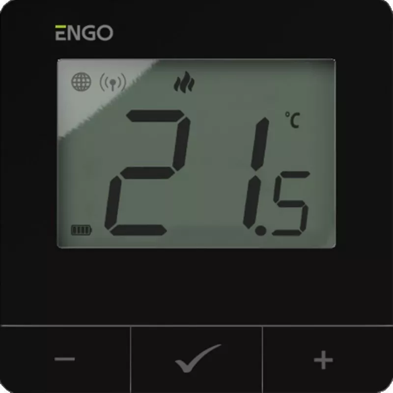 ENGO Controls E25-BATB Smart Wi-Fi Termostats, Virsmas Montāžai, Balts