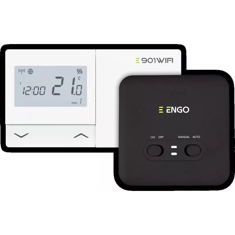 ENGO Controls E901-WIFI Smart Room Thermostat, Battery Powered, White