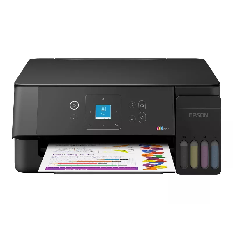 Epson EcoTank ET-2922 Krāsu tintes daudzfunkciju printeris - A4/Legal - Drukāšana, Kopēšana, Skenēšana - Wi-Fi, USB - Melns