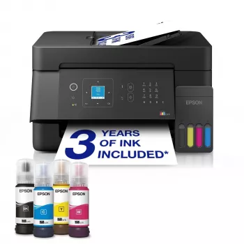 Epson EcoTank ET-4900 Daudzfunkciju tintes printeris - Drukāšana, Skenēšana, Kopēšana, Fakss - A4 - Wi-Fi, Ethernet, USB - Duplekss - ADF - Krāsu LCD skārienekrāns