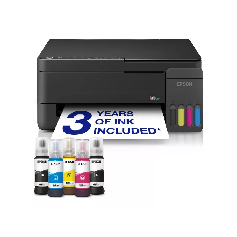 Epson EcoTank L3350 Tintes Krāsu Daudzfunkciju Printeris A4 Wi-Fi Melns