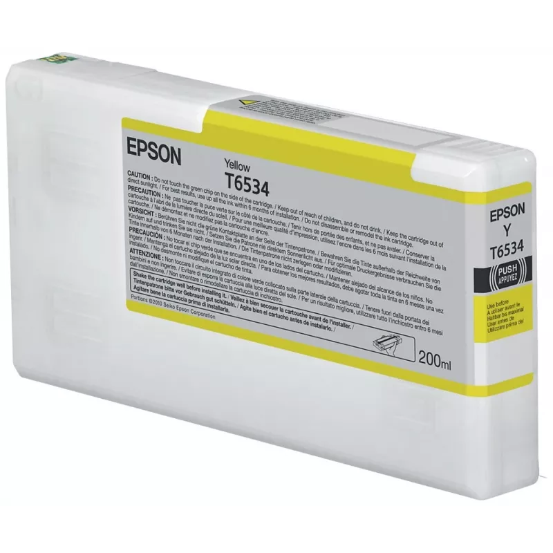 Epson T653400 dzeltenā tintes kasetne (200 ml, pigmenta, UltraChrome HDR) Stylus Pro 4900/7890/7900/9890/9900