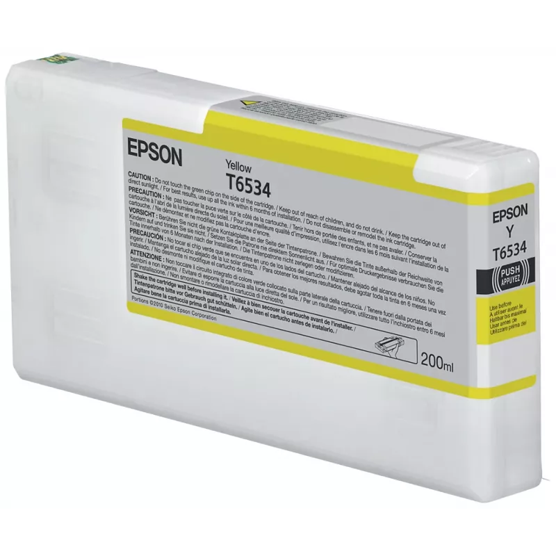 Epson T653400 dzeltenā tintes kasetne (200 ml, pigmenta, UltraChrome HDR) Stylus Pro 4900/7890/7900/9890/9900