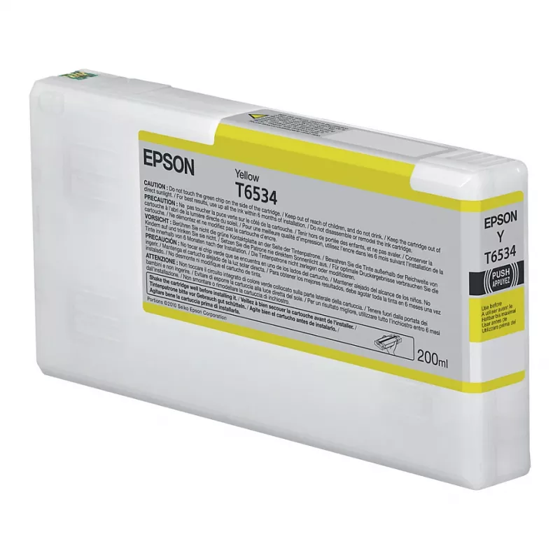 Epson T653400 dzeltenā tintes kasetne (200 ml, pigmenta, UltraChrome HDR) Stylus Pro 4900/7890/7900/9890/9900