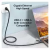 EQUIP 133101 USB-C un USB-A uz RJ45 Gigabit Ethernet adapteris, melns