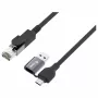 EQUIP 133101 USB-C un USB-A uz RJ45 Gigabit Ethernet adapteris, melns