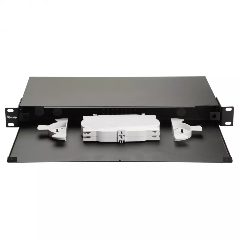 Equip 19 inch 1U Fiber Optic Space Box without Panel, Steel Black