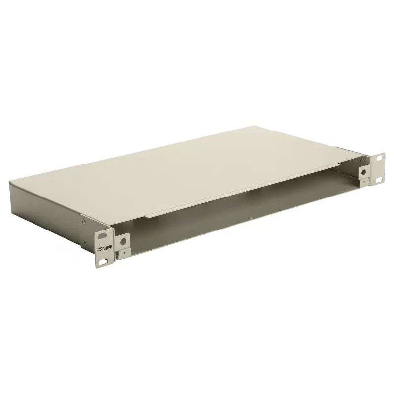 EQUIP 19 collu optiskās šķiedras sadales kaste, 1U, tērauds, zaļa, bez paneļa