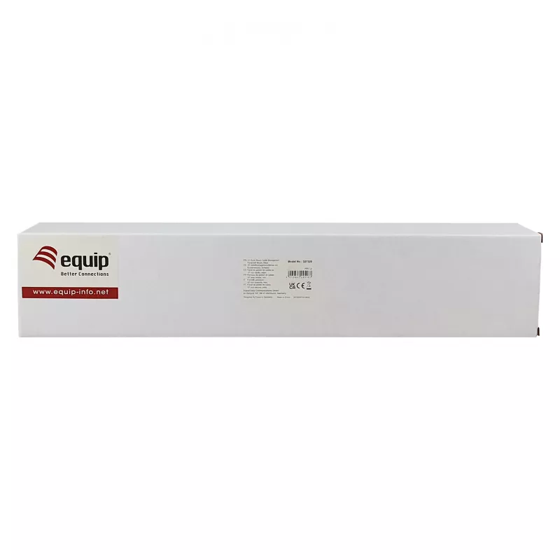 Equip 19 collu kabeļu pārvaldības panelis, 5 plastmasas gredzeni, tērauds, 1U, melns (RAL 9005)