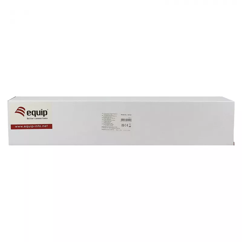 Equip 19 collu kabeļu pārvaldības panelis ar 5 plastmasas gredzeniem, tērauds, 1U, RAL7035