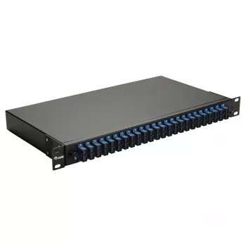 Equip 24 portu optiskās šķiedras savienojuma kaste, SC Duplex, OS2, 1U, aprīkota, melna