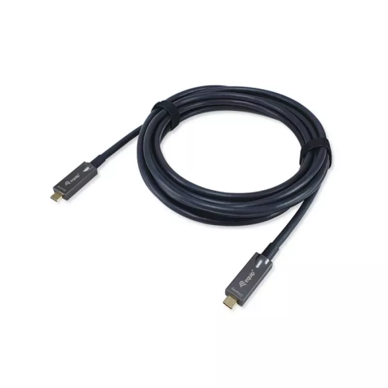 EQUIP 578203 USB-C uz USB-C aktīvais optiskais kabelis 7,5 m 4K@60Hz 10Gbps PD 60W melns