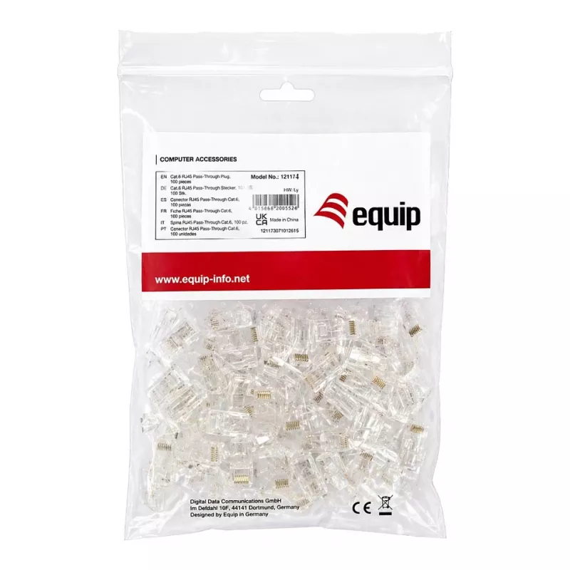 Equip Cat.6A RJ45 ekranēts instrumentu brīvas lauka terminācijas spraudnis (100 gab.)