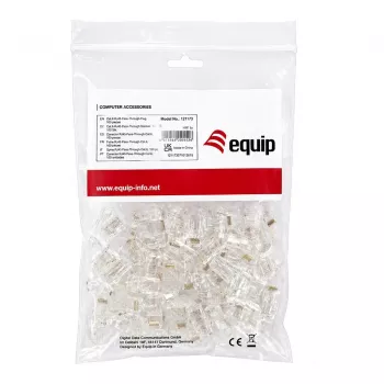 Equip Cat6 RJ45 UTP neekranēts savienotāju komplekts (100 gab.) - caurspīdīgs