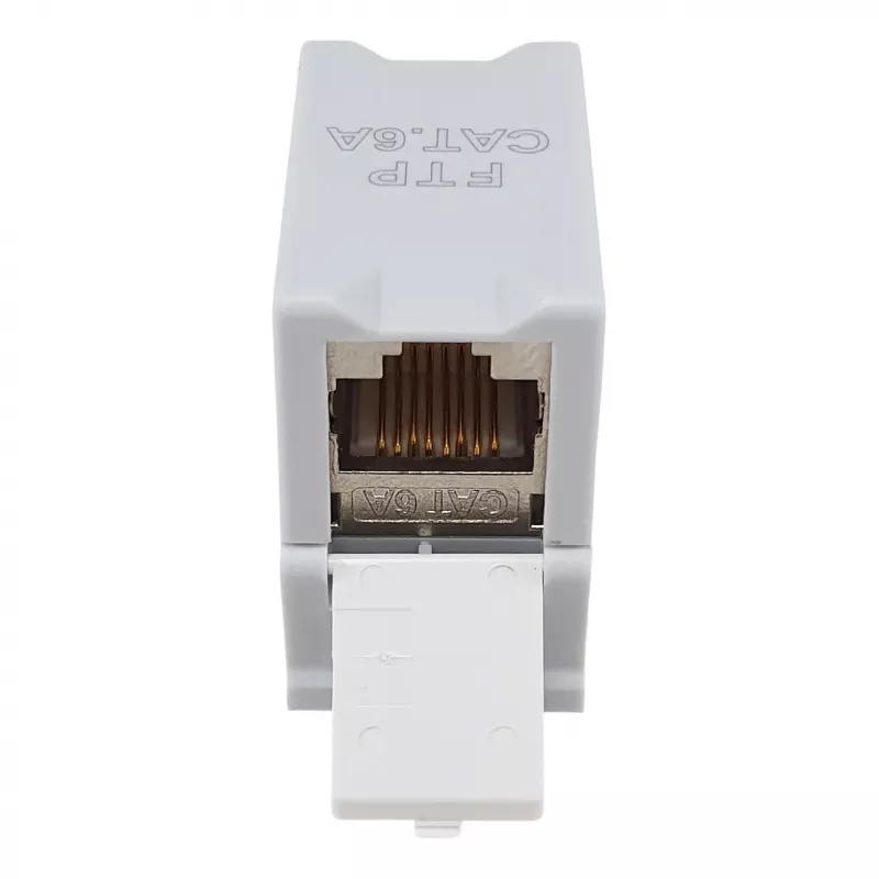 Equip Cat6A ekranēts keystone savienotājs 1xRJ45 DIN sliedei, pelēks
