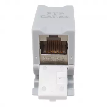 Equip Cat6A ekranēts keystone savienotājs 1xRJ45 DIN sliedei, pelēks