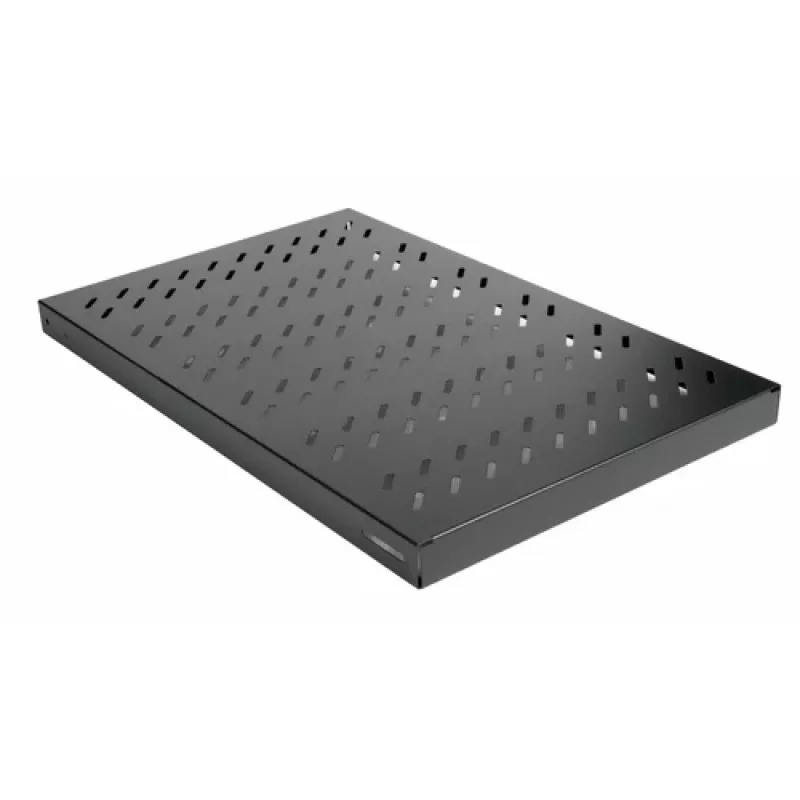 Equip EZVS-19-1-10-B 19 collu 1U fiksēts plaukts, 1000 mm dziļums, melns – izturīgs tērauds, 100 kg ietilpība