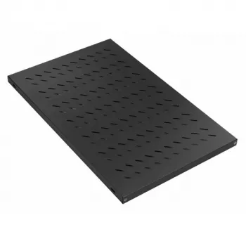 Equip EZVS-19-1-10-B 19 collu 1U fiksēts plaukts, 1000 mm dziļums, melns – izturīgs tērauds, 100 kg ietilpība