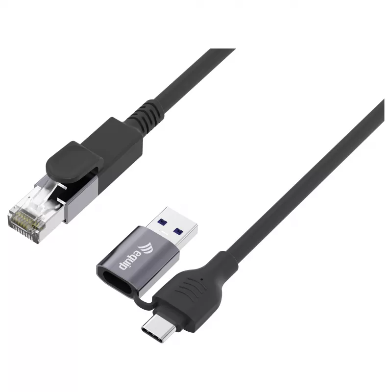EQUIP GigaBit USB-C+A uz RJ45 adapteris, melns