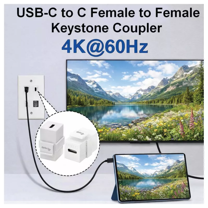 Equip Keystone savienotājs USB 3.2 Gen 2 USB-C uz USB-C sieviešu uz sieviešu, balts