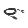 Equip PoweredUSB kabelis 24V uz Mini-DIN 3-pin vīrišķo 3.00m Melns