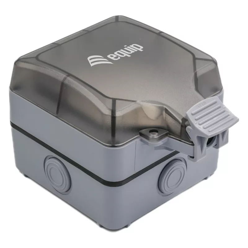 EQUIP Virsmas montāžas kārba 1 porta Keystone neekranēta āra pelēka IP44