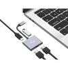 EQUIP USB-C 4-in-1 divu HDMI adapteris ar 100W PD, 4K MST, alumīnijs