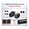 Equip USB-C Keystone Coupler, USB 3.2 Gen 2, USB-C Female to Female, Melns