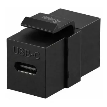 Equip USB-C Keystone Coupler, USB 3.2 Gen 2, USB-C Female to Female, Melns