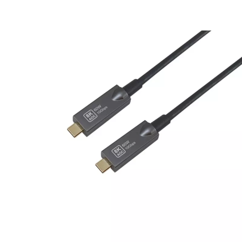EQUIP USB-C uz C aktīvais optiskais kabelis 7.5m 8K 60Hz PD 60W 10Gbps melns