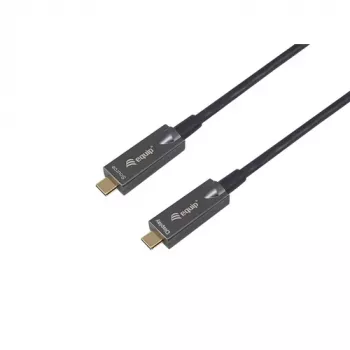 EQUIP USB-C uz C aktīvais optiskais kabelis 7.5m 8K 60Hz PD 60W 10Gbps melns