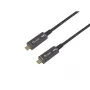 EQUIP USB-C uz C aktīvais optiskais kabelis 7.5m 8K 60Hz PD 60W 10Gbps melns