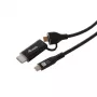 EQUIP USB-C uz USB-C + HDMI adapteris ar 100W Power Delivery, 4K 60Hz, 3m alumīnija