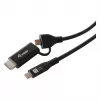 Equip USB-C uz USB-C + HDMI adapteris ar 100W Power Delivery, 4K 60Hz, alumīnija
