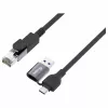 EQUIP USB-C + USB-A to RJ45 Gigabit Ethernet Adapter, 5 m, Melns