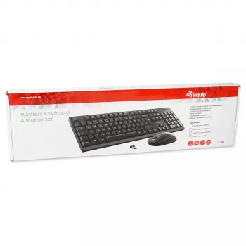 Equip bezvadu tastatūras un peles komplekts - vācu izkārtojums - melns