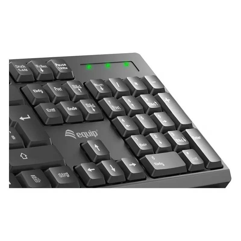 Equip bezvadu tastatūras un peles komplekts - vācu izkārtojums - melns