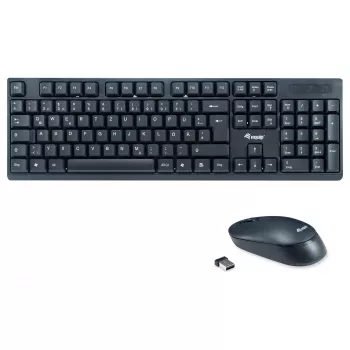 Equip bezvadu tastatūras un peles komplekts - vācu izkārtojums - melns