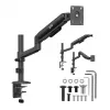 Ergo Office ER-691 B Gāzes atsperes monitora stiprinājums 17-32 inch ekrāniem, 1-10 kg, matēti melns, VESA 75/100