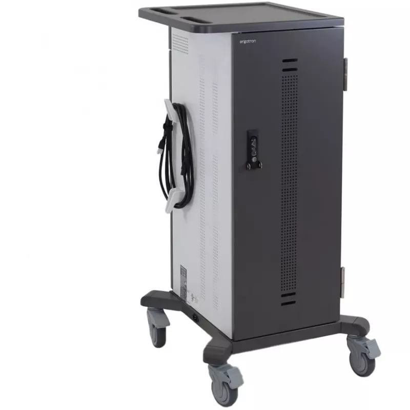 Ergotron YES35 uzlādes ratiņi 35 ierīcēm - ar slēdzeni, pelēks/balts, līdz 10 collu ekrānam