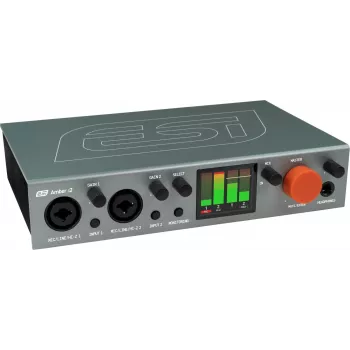 ESI Amber i2 24-bit/192 kHz USB-C audio interfeiss ar 2 mikrofona/line/ instrumentu ieejām un +48V fantoma barošanu