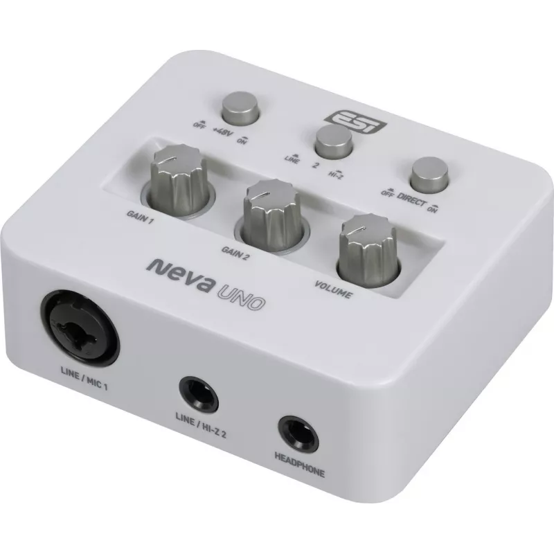 ESI Neva Uno – USB-C audio interfeiss, 24-bit/192 kHz, 2-In/2-Out, XLR/TRS kombinētā ieeja, +48V, tiešā monitorēšana